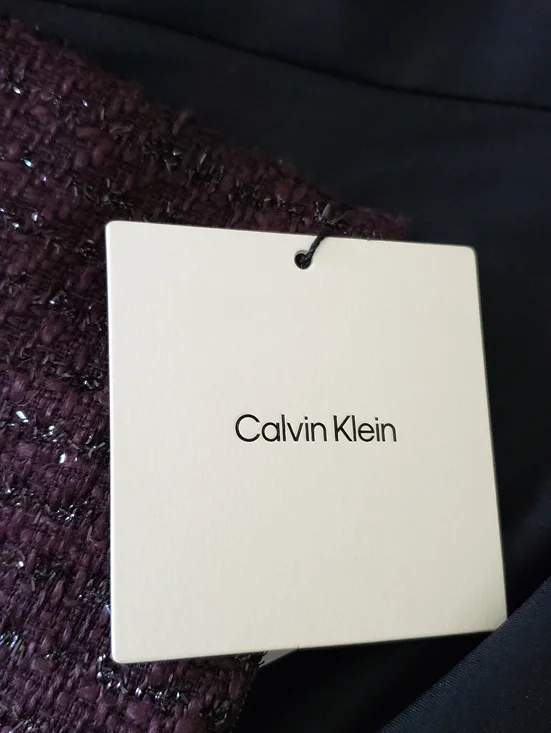 Calvin Klein Sparkle Knit A-Line Skirt - Wine - Picture 7 of 11